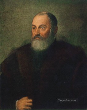  italiano Pintura al %C3%B3leo - Retrato de un hombre 1560 Tintoretto del Renacimiento italiano